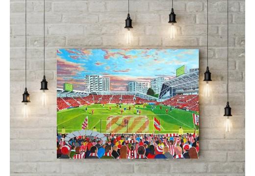 Brentford FC Community Stadium Wall Art Canvas